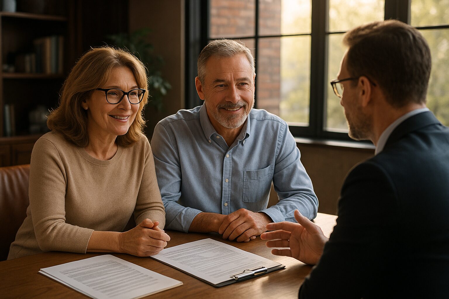 Couple meeting with financial advisor to plan their future