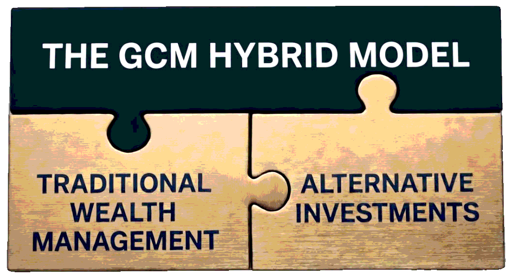 Traditional Portfolio Management and Alternative Investment Strategies puzzle pieces interlocking